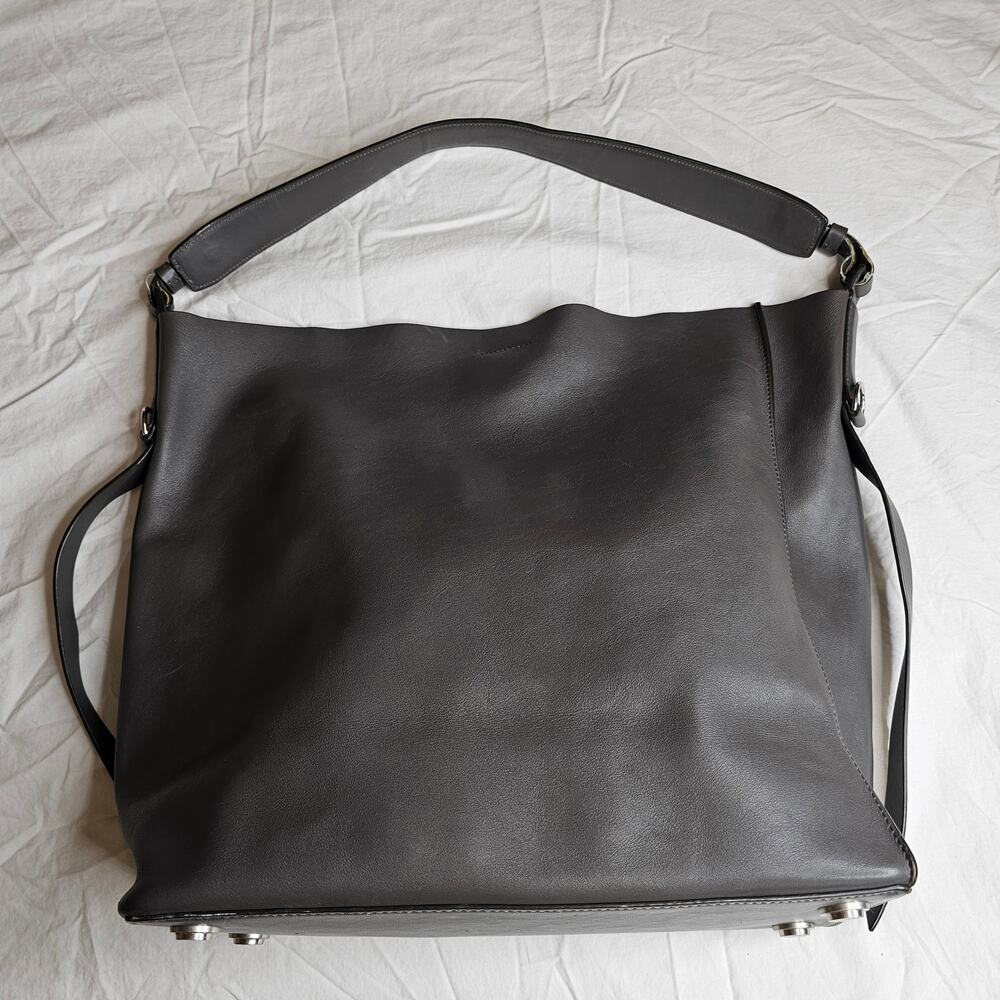 All Saints Paradise N/S Tote Gray Leather - Picture 2 of 11